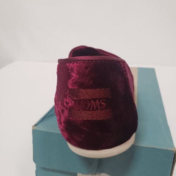 TOMS Black Cherry Velvet Women's Classics Slip-on Shoes - Size US 7 - Picture 6 of 8